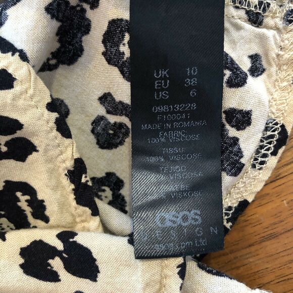 ASOS Maternity Tie Front Mini Tea Dress Leopard Print Dress UK 10 / US 6 / EU 38 - Picture 8 of 8